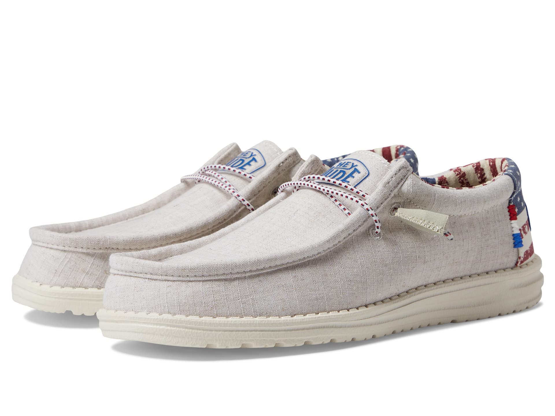 Hey Dude Wally Braided Sneaker Rosso da Uomo 40003-6VP, Stars N Stripes, 5 UK