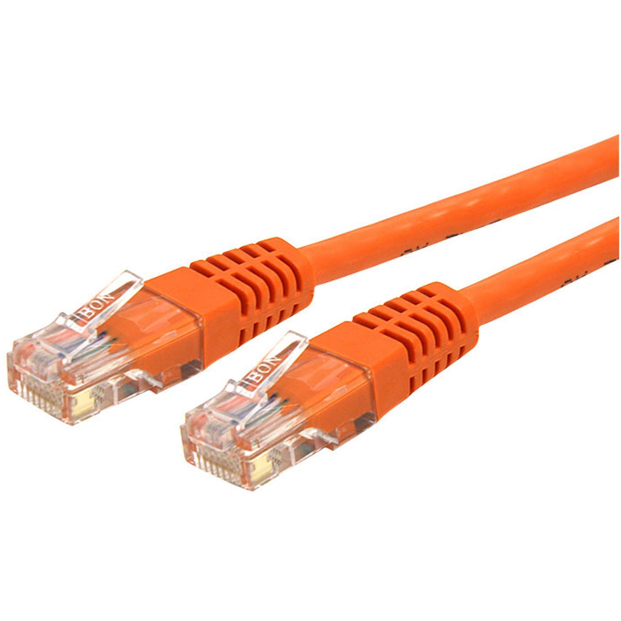StarTech.Com 100Ft Cat6 Ethernet Cable - Orange Cat 6 Gigabit Wire -650Mhz 100W Poe++ Rj45 Utp Molded Category Network/Patch Cord FlUKe D Ul/Tia Certified (C6Patch100Or)