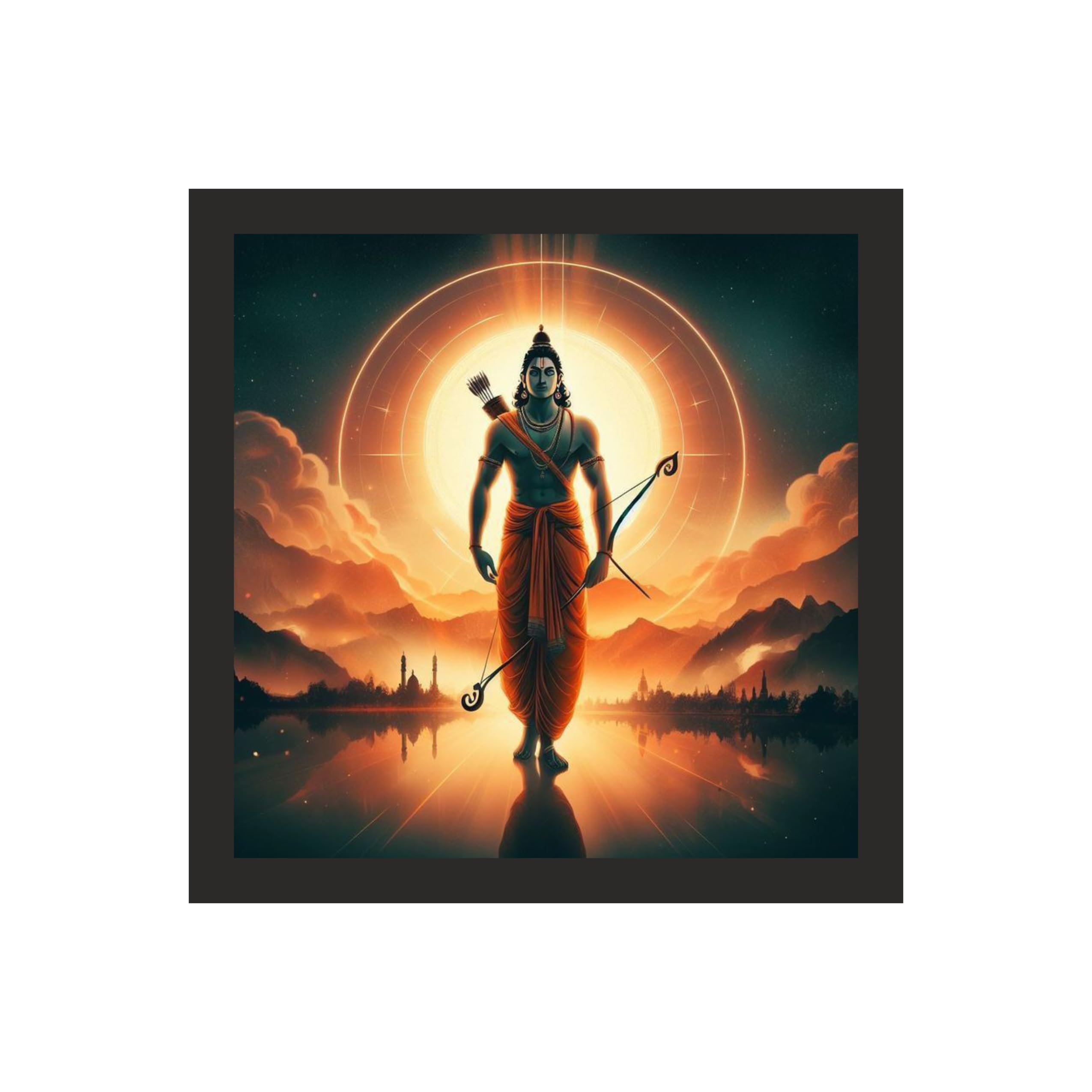 Lord Ram: Sunrise of Resolve, 24x24 Inches