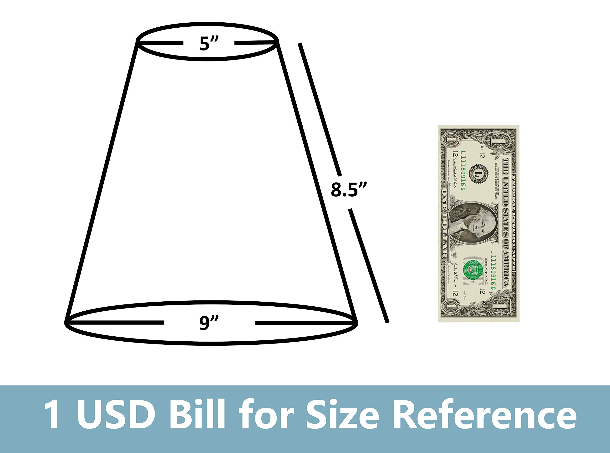 Urbanest Hardback Burlap Empire Lamp Shade 5-inch by 9-inch by 8.5-inch, Khaki Green, Spider Washer Fitter