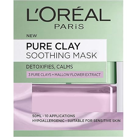 L'Oreal Paris Pure Clay Soothing & Detox Face Mask for Sensitive Skin 50 ml