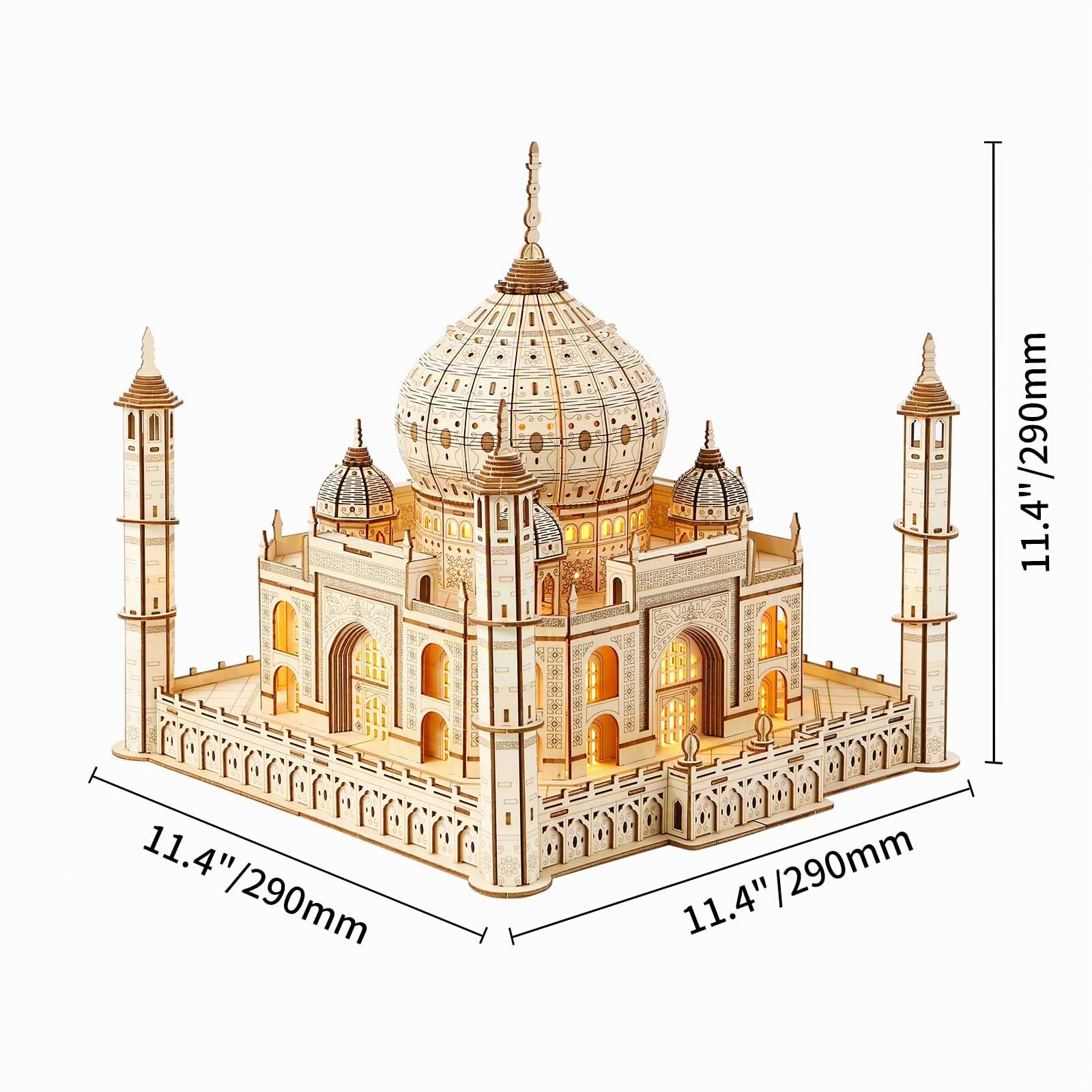 Puzzle in legno 3D, modello di architettura in legno del Taj Mahal, puzzle di costruzione in autoassemblanti, giocattolo artigianale, regalo per adulti, donne e uomini, 388 pezzi