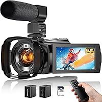 FJFJOPK 5K Camcorder 8X Optical Zoom 64MP WiFi Vlogging Camera with Night Vision, Touchscreen & 32GB Card