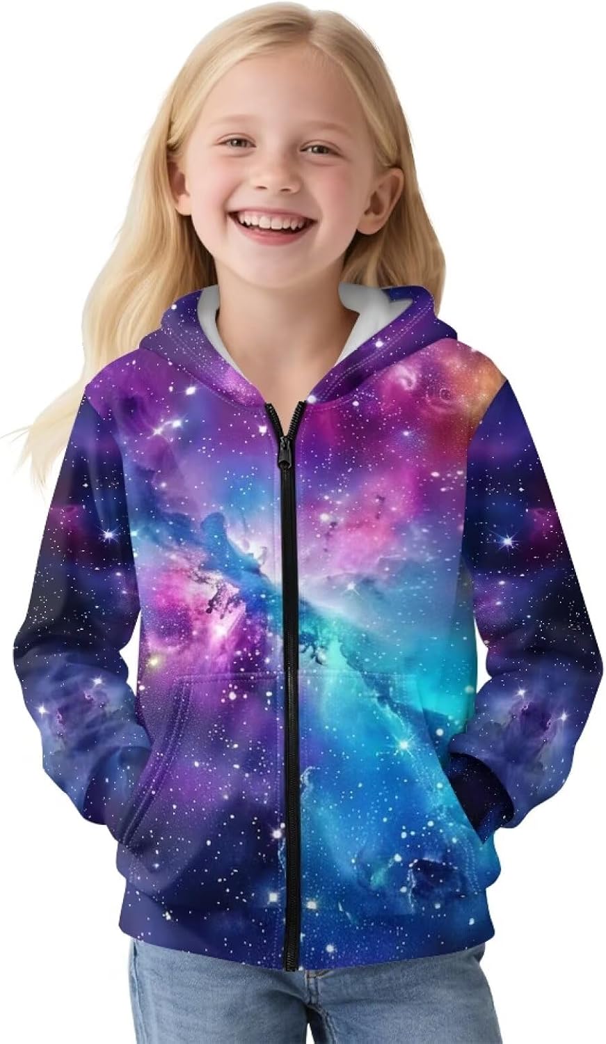 Upetstory Girls Full Zip Up Hoodies for Kids Boys Teen Hooded Sweatshirt