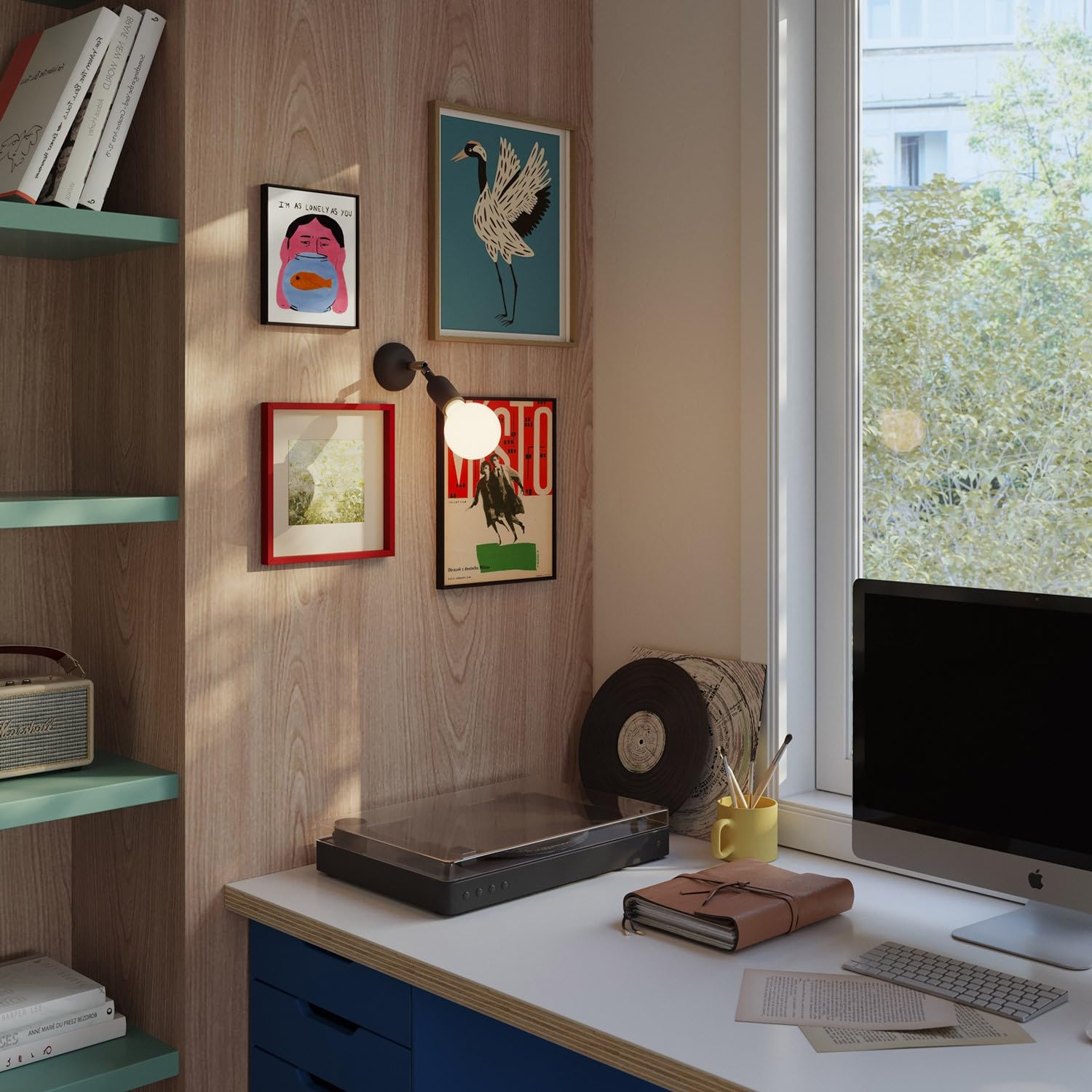 creative cables - Silikonlampe mit Gelenk, schwarz