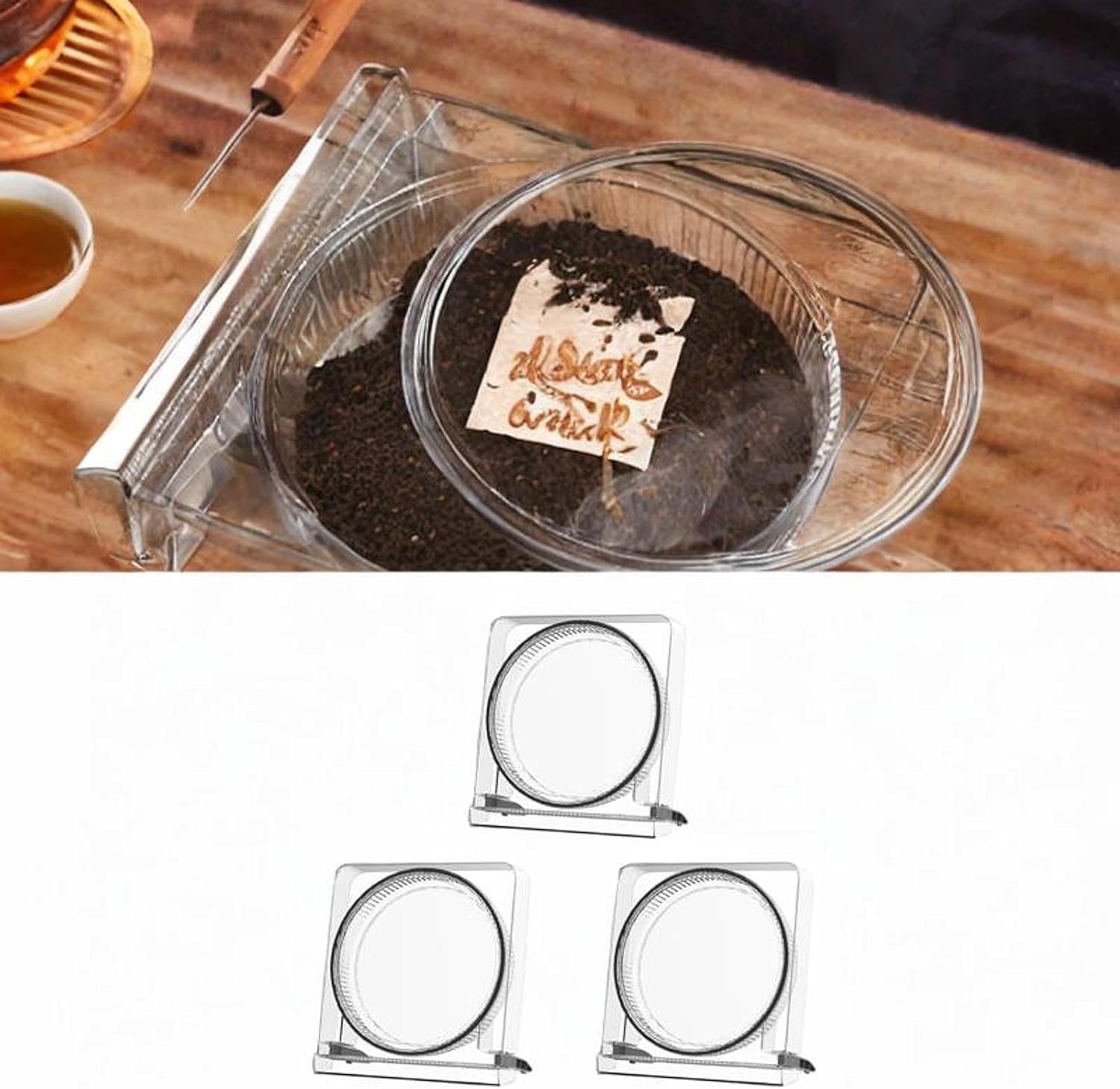 3X Tea Cake Storage Box Storage Tea Display Box Clear Tea Cake Case Holder