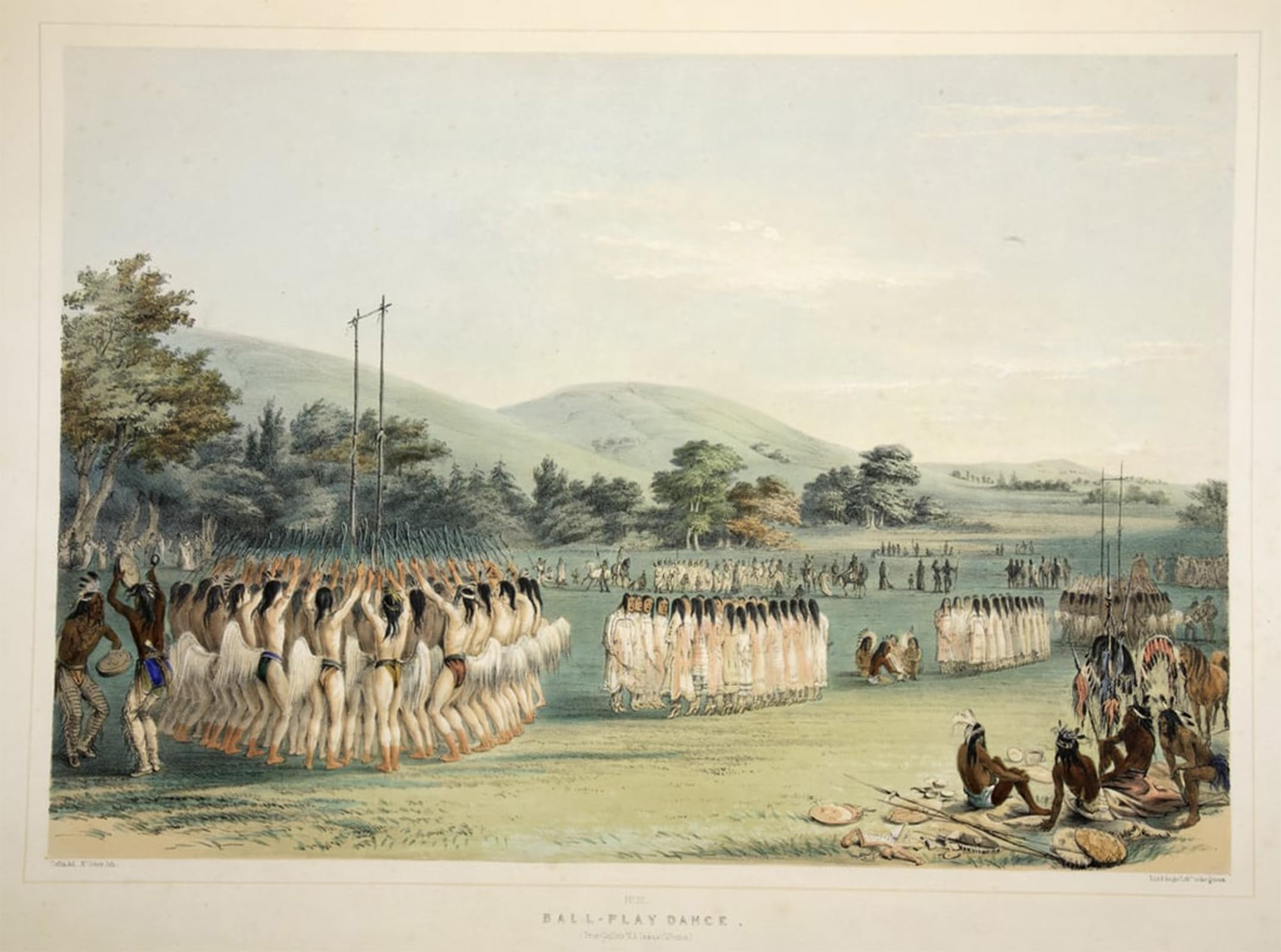 ARTXLXXBN Famous Print Painting Colorful Art Print Ball Player Dance by George Catlin Canvas Art Decorations for Home Decor 60x90cm