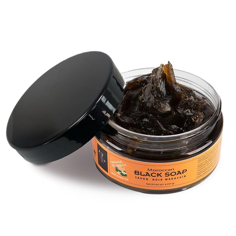 Sabonete preto marroquino Zakia's Morocco com flor de laranjeira, 226 g