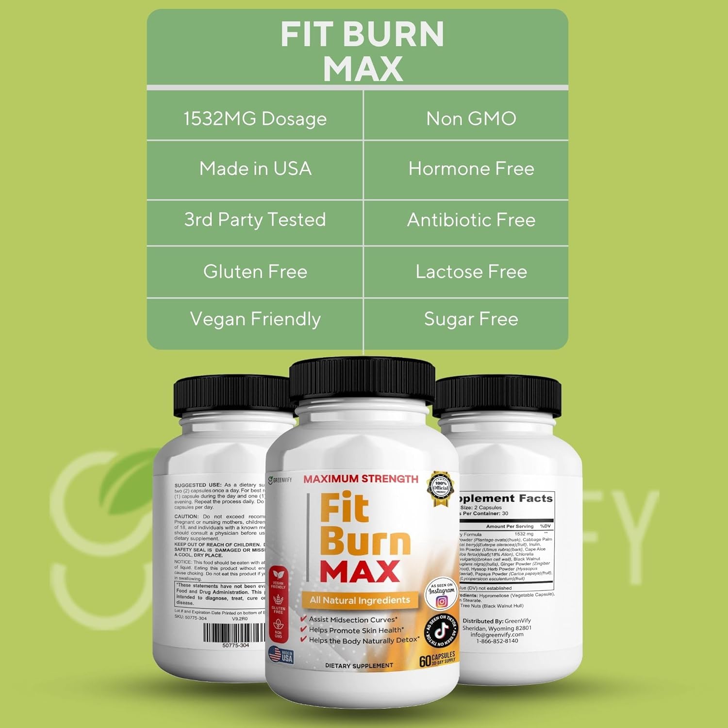 Fit Burn Max, Natural Supplement, 60 Capsules, Vegan, Gluten Free, Non-GMO (2)