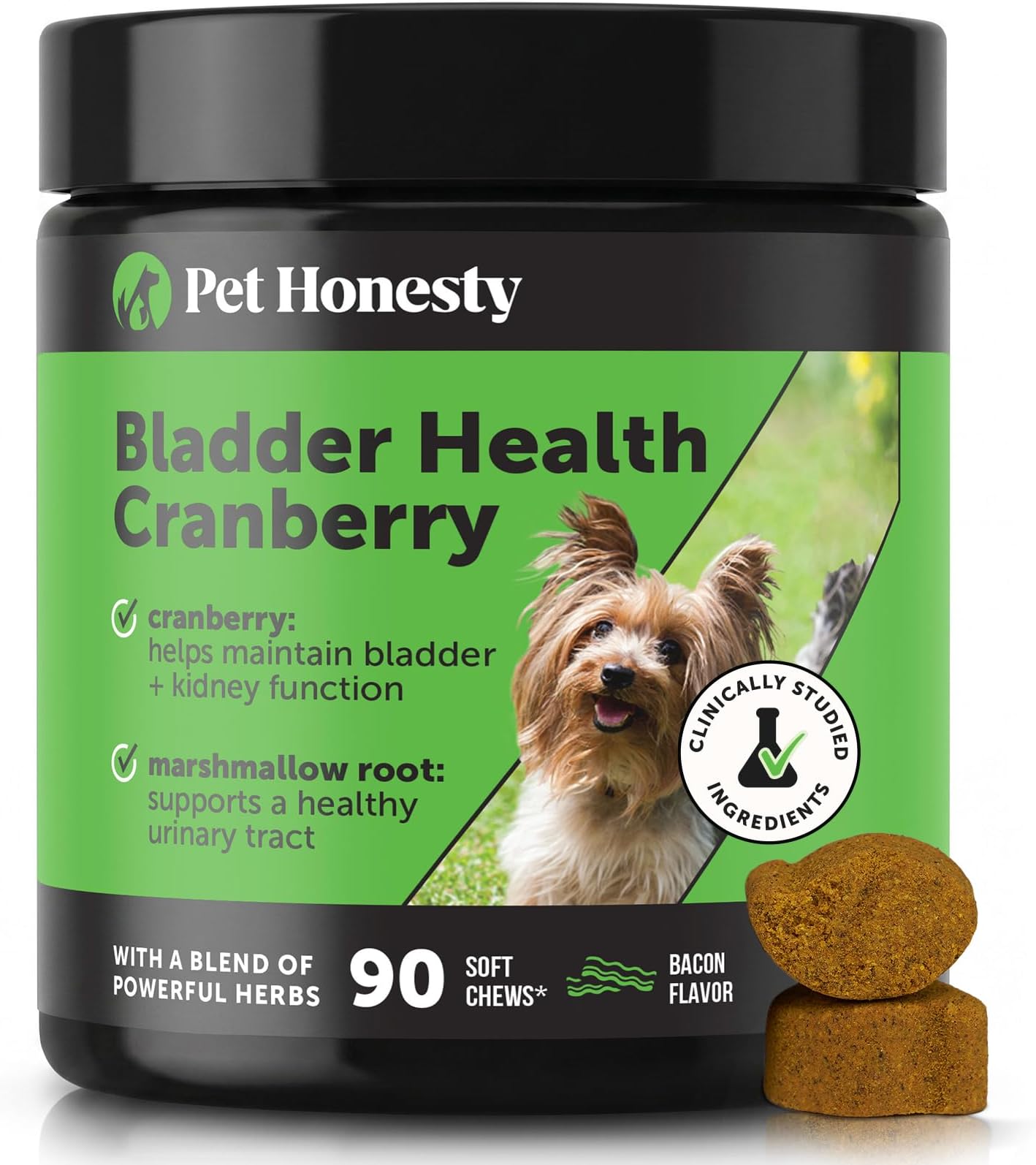 Cranberry Bladder Health for Dogs โ Contains Active Ingredients - Cranberry & D-Mannose to Help Support Dog Urinary Tract Health, Dog Bladder Support, & Kidney Support for Dogs (Bacon)