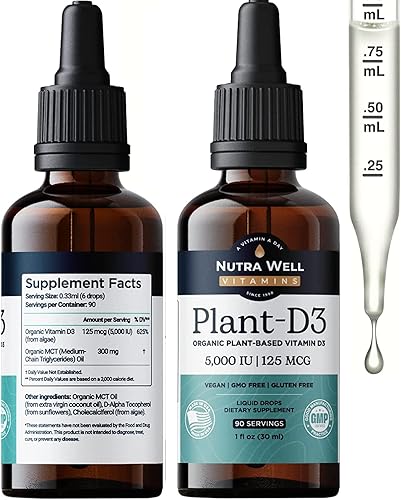 Miniatura 1 de Vitamina D3 5000 UI Líquido - 90 gotas líquidas de vitamina D a base de plantas