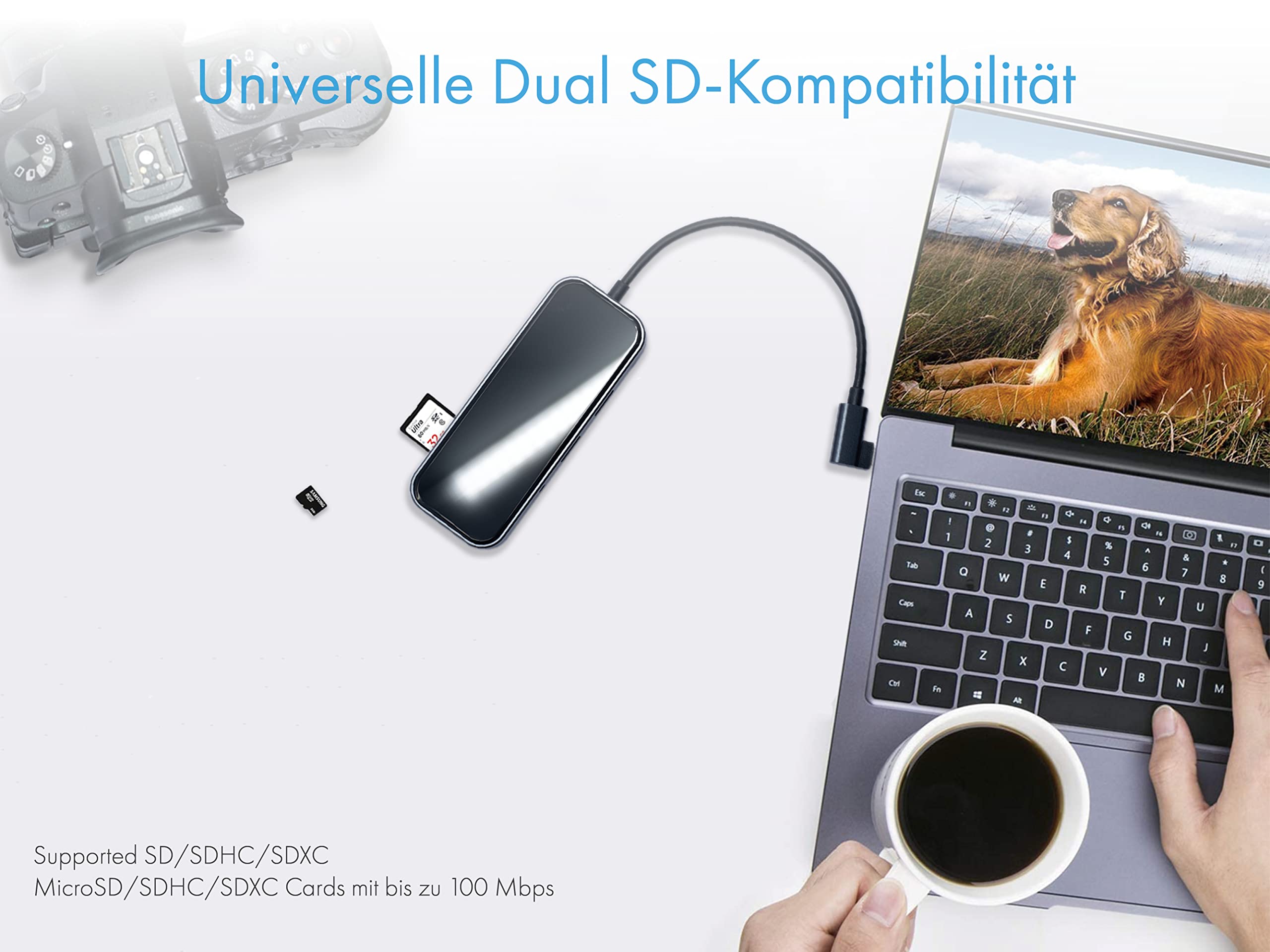 ICY BOX Docking Station USB-C (8 in 1) con 1 HDMI (4K 30Hz), 3 porte USB 3.0 HUB, 100 W Power Delivery, lettore di schede, audio per laptop, MacBook, iPad Pro o Android Tablet/Smartphone