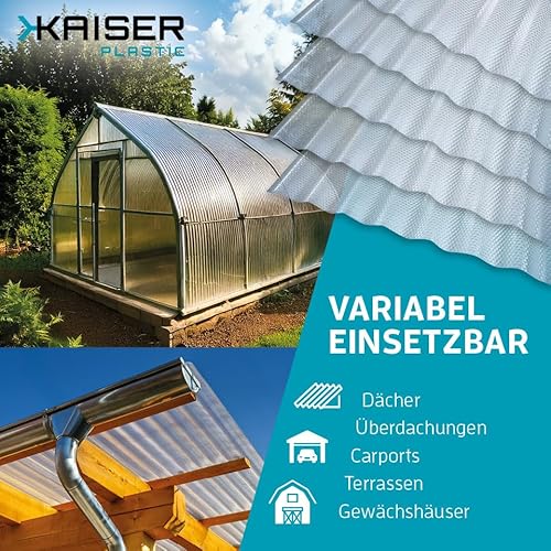 KAISER plastic® 5er Set Wellplatte Wabe | Xtra Strong (PC) | Wabenstruktur und klar | 2,6mm Stärke | Welle 76/18 | 104,5 x 250 cm | Made in Germany