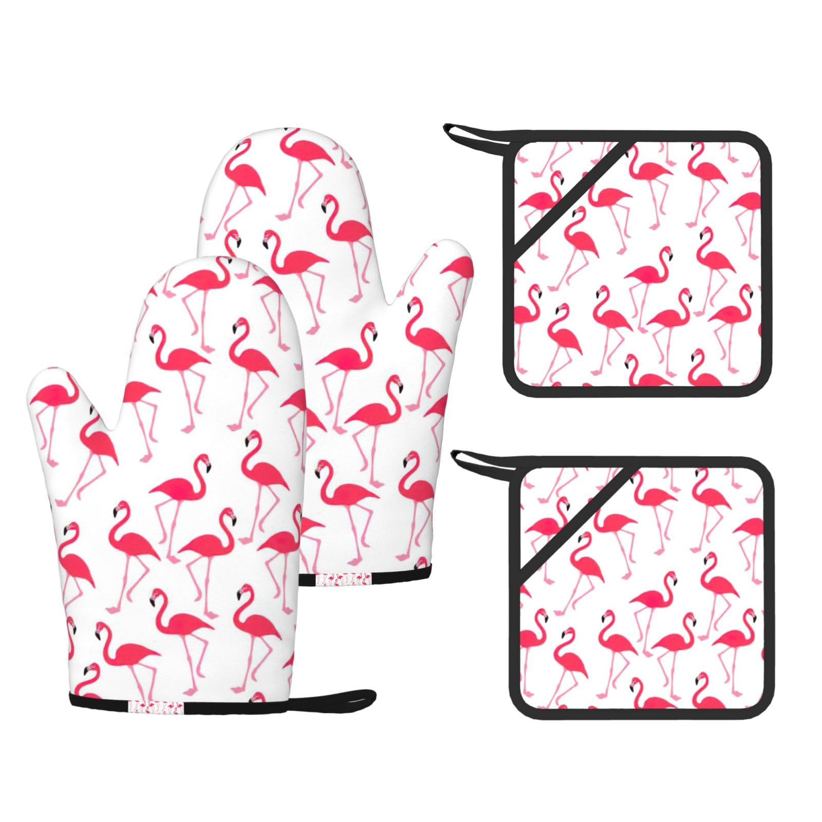 Gants de cuisine et maniques flamant rose pour sortir vos plats du four