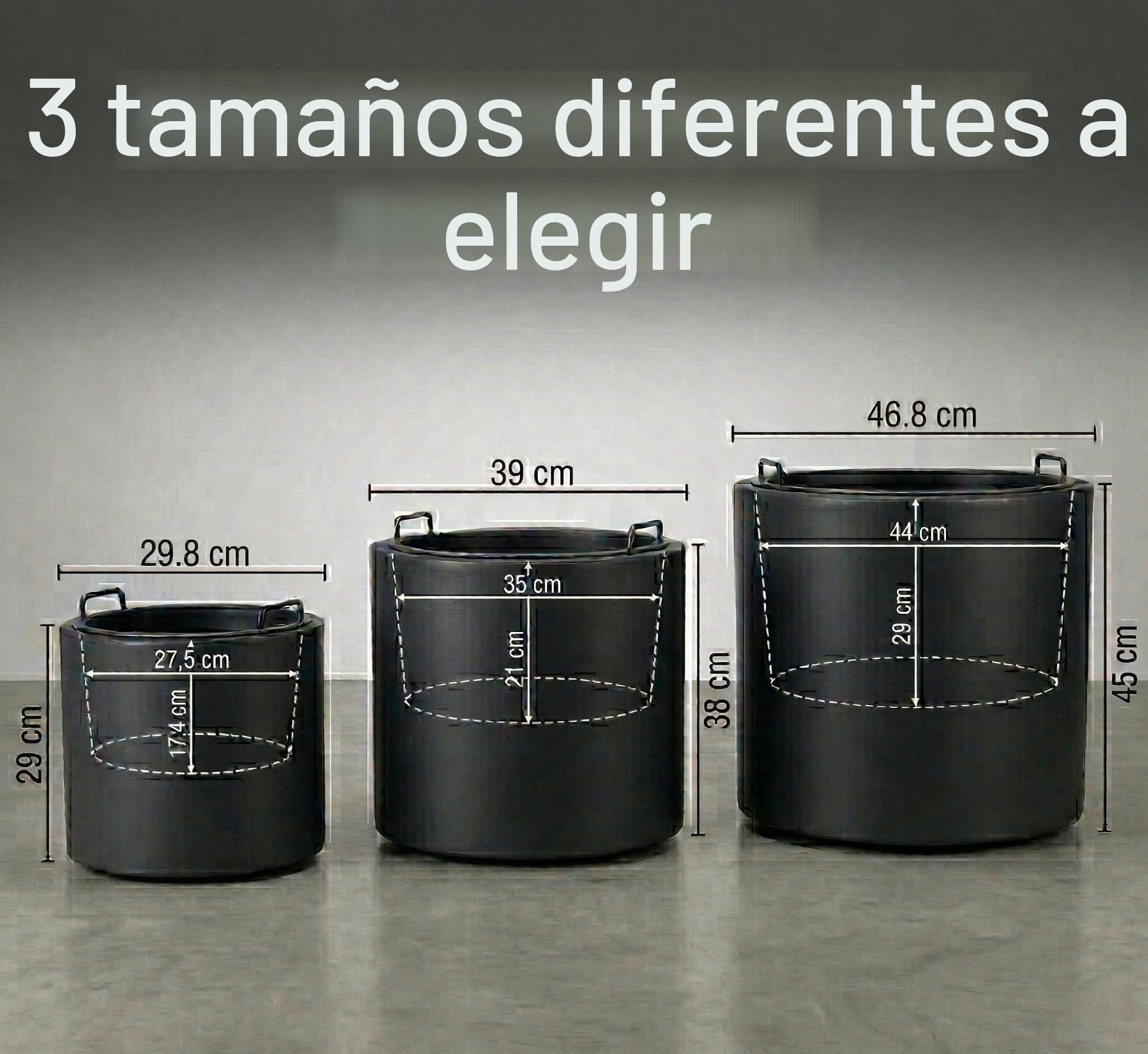 Tymar Maceta grande para exterior, maceta de flores al aire libre, maceta grande para exterior XL (Blanco DBHER, Ø 47 cm)