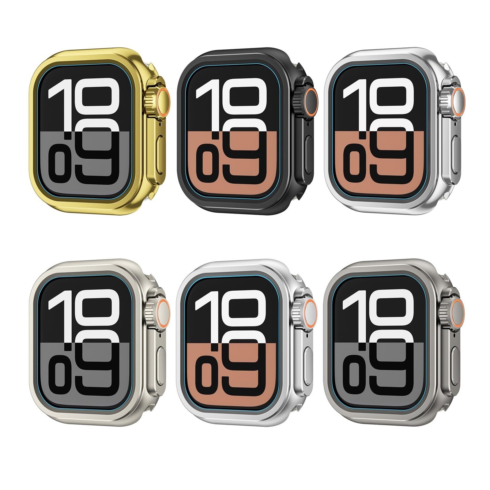 SAAWEE Funda de protección de Metal para Apple Watch 46mm 45mm 44mm funda protectora de marco para iWatch Series 10 9 8 7 6 5 SE cambiar a Ultra 2 49mm