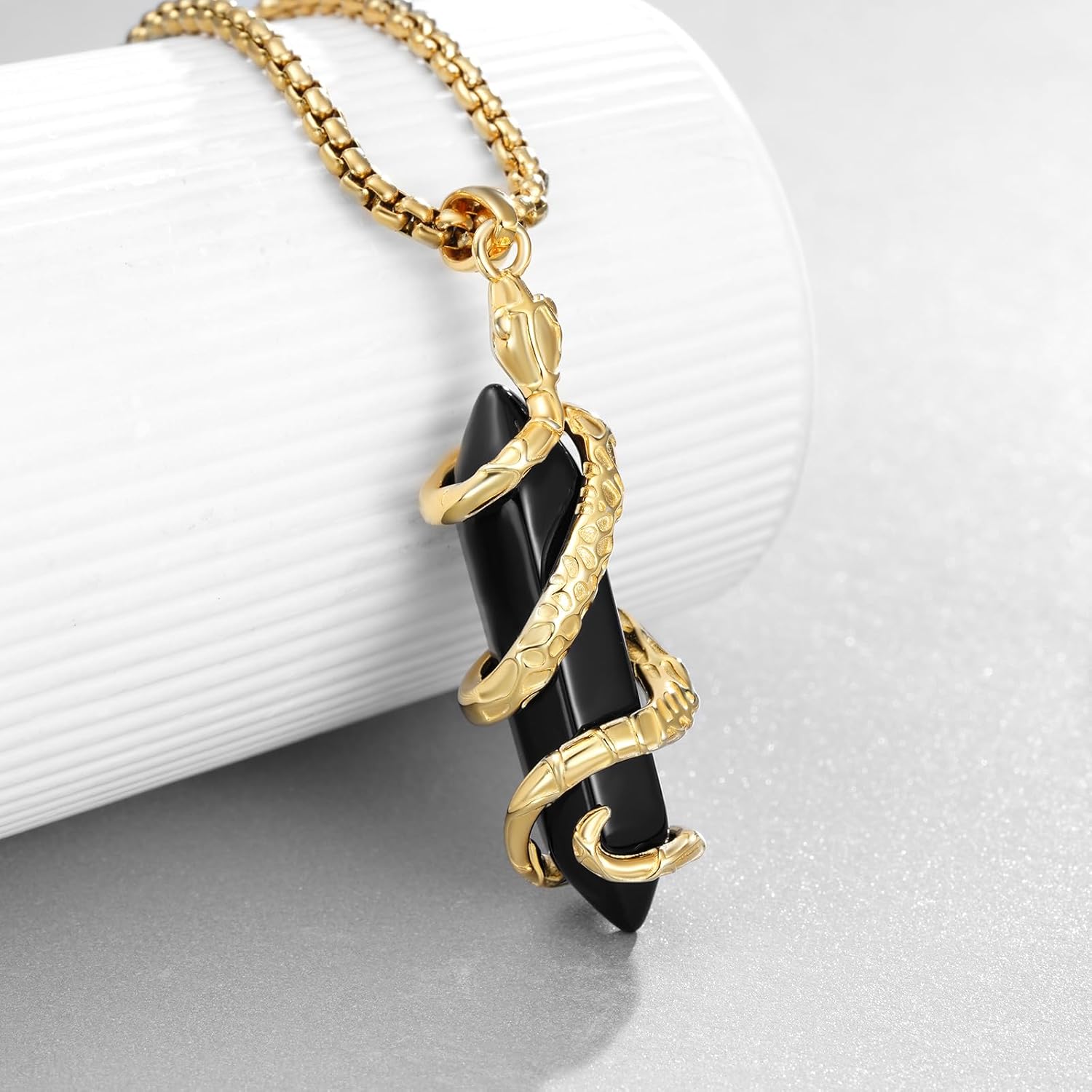 Snake Necklace 925 Sterling Silver Snake Jewelry Crystal Jewelry Gifts for Men - Image 2