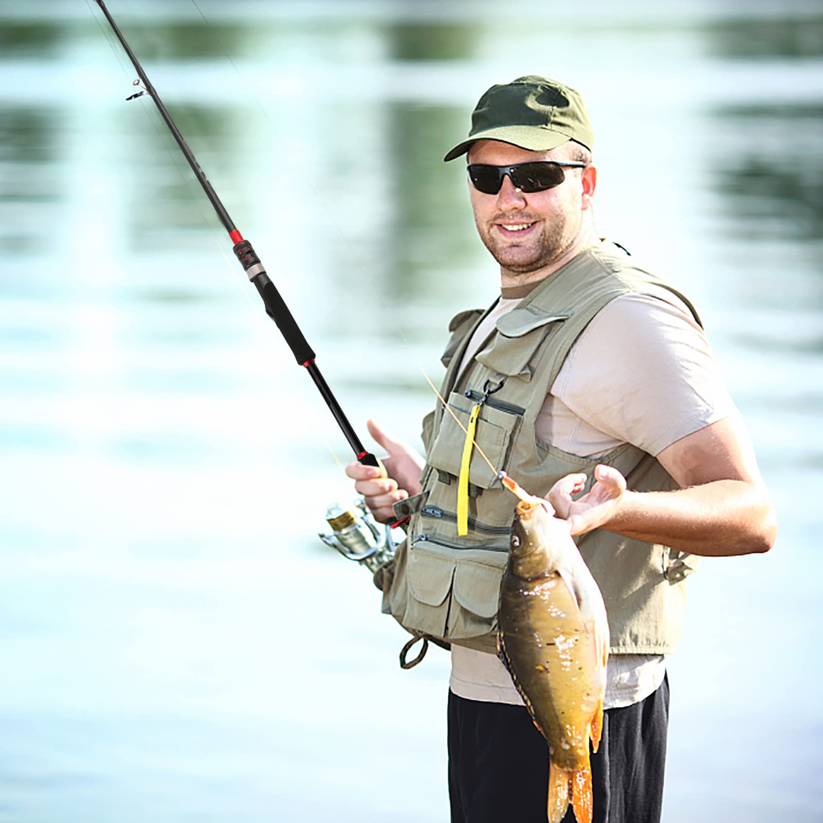 Caña De Pescar Para Baitcasting | Caña De Pescar Para Lanzamiento Desde La Orilla | Caña De Lanzamiento Sensible Caña De Pescar Para Baitcasting Caña De Baitcasting Portátil Pesada Caña De Baitcasting