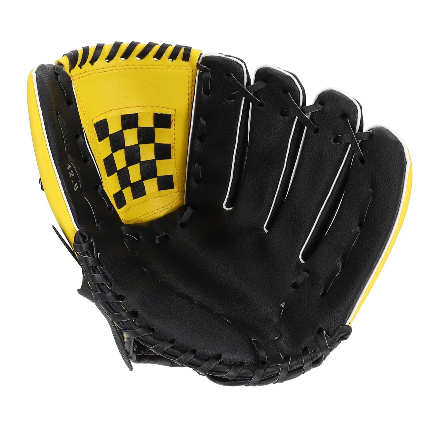 BESPORTBLE Baseball Glove 1pc Practical Softball Glove in Yellow/Black for Baseball Enthusiasts