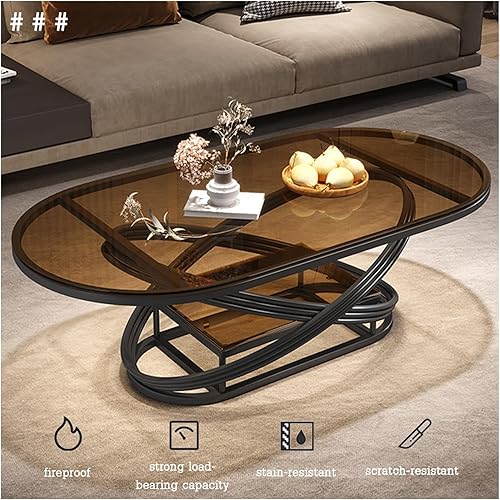 Miniatura 4 de Mesa de centro de almacenamiento Mesa de centro para sala, mesa de centro para sala de estar, simple y moderna, de vidrio templado, mesa de cóctel