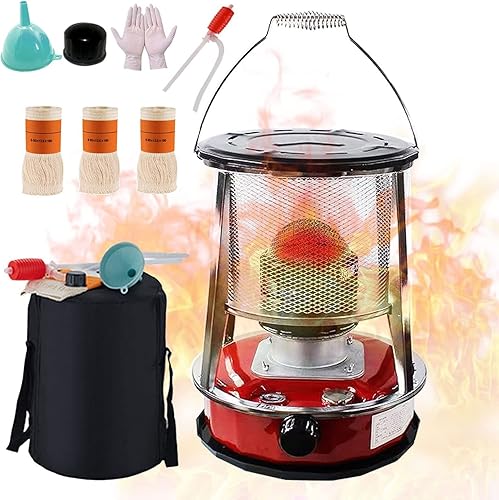 XXLL Calentadores de queroseno para uso en interiores, calentador de estufa de queroseno, calentadores no eléctricos con 3 mechas, accesorios