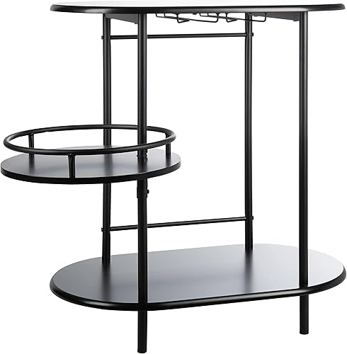 Miniatura 12 de SAFAVIEH Home Collection Iva - Mesa giratoria de 3 niveles, color negro mate Mate / Negro,blanco, dorado (White /