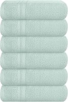 Vista 9 de BOUTIQUO Juego de toallas de 8 piezas 100% algodón hilado en anillo, 2 toallas de baño de 27 x 54 pulgadas, 2 toallas de mano de 16 x 28 pulgadas