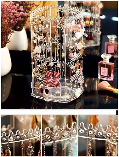 Miniatura 3 de Cq acrylic Soportes de exhibición giratorios de 360 pendientes y exhibiciones colgantes de joyería