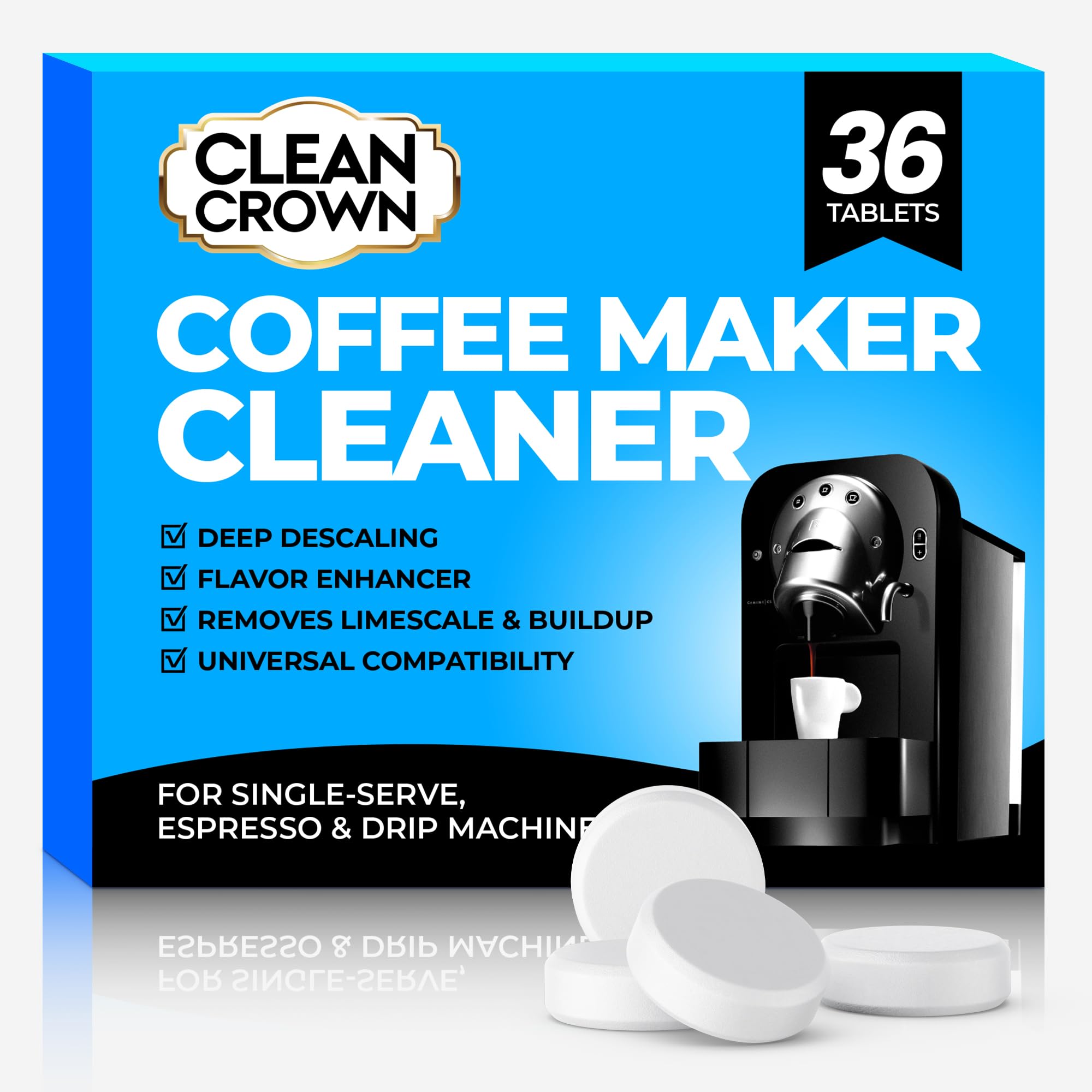 Coffee Maker Cleaner 36 Count Cofee Maker Cleaner and Descaler Coffee Machine Descalers Espresso Machine Descaler Tabs for