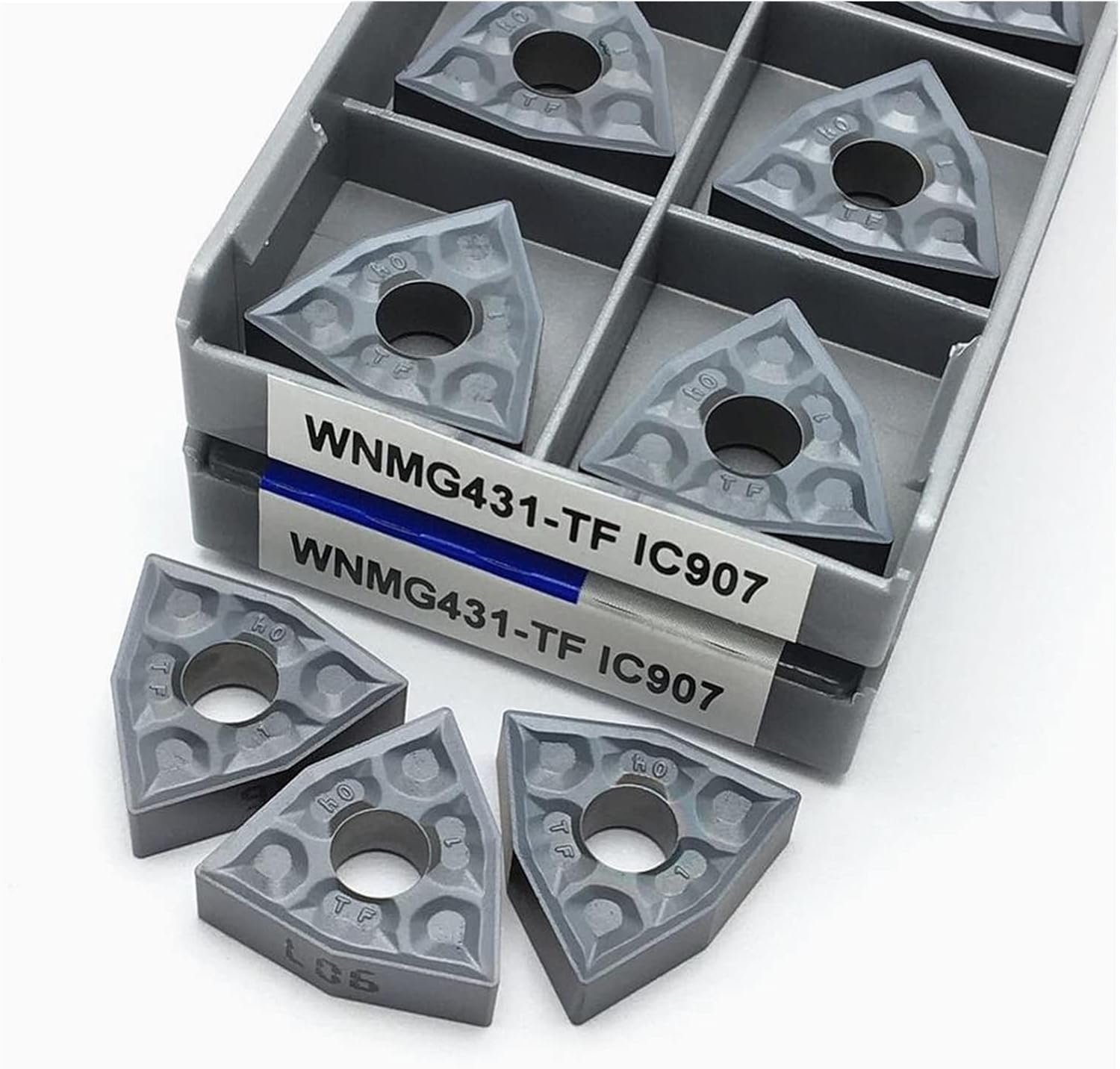 Carbide Milling Cutter WNMG080404 TF IC907 WNMG080404 TF 908 External Turning Tool Carbide Insert WNMG 080404 Lathe Milling Cutter Tool (Angle : WNMG080404 TF IC907, Insert Width(mm) : 20PCS(2box))