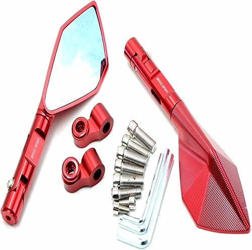 Motorcycle Mirrors For Honda Yamaha Kawasaki Z750 Z800 Z1000 Suzuki Ducati XT660 WR250 WR125 Aluminum CNC Motorcycle Rearview Side Mirror (Color :