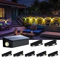 Vista 15 de Luces solares que cambian de color para valla al aire libre, impermeables, para pared, cubierta, patio, riel, escalera, patio, piscina con 8 modos
