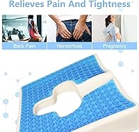 Vista 3 de Cojín antiescaras para glúteos, almohada de gel en forma de T y espuma viscoelástica, cojín de asiento para alivio del dolor de coxis, cojín