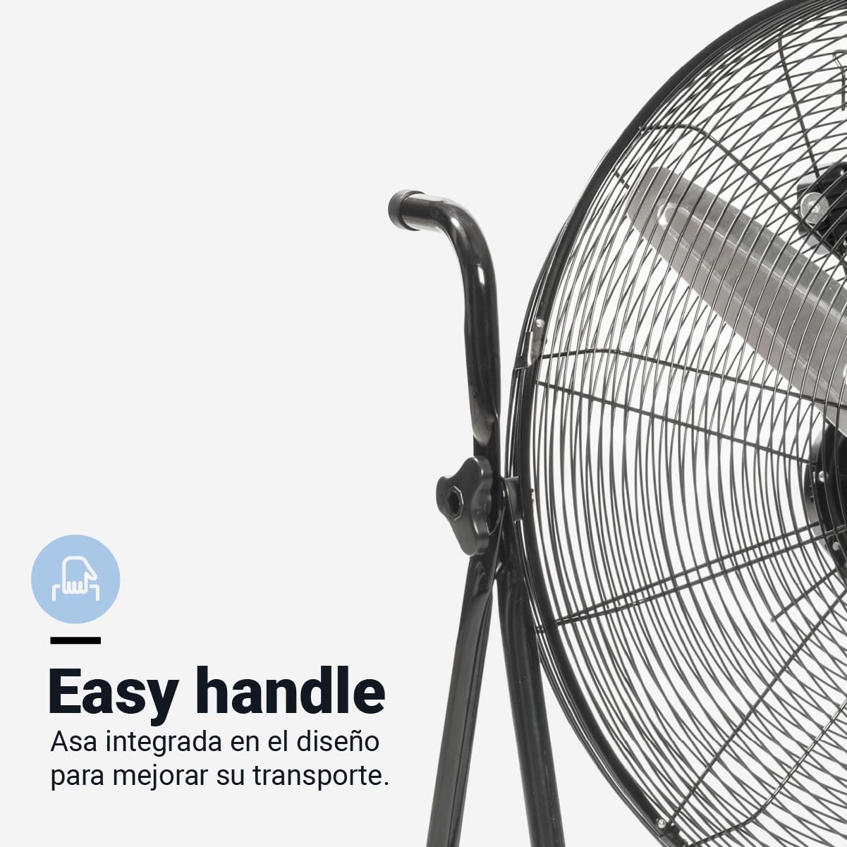 UNIVERSALBLUE Ventilador Industrial de Suelo | Begro | 61 cm de Diámetro | 3 Aspas de Aluminio | Potente 160W | Cabezal Ajustable | 3 Velocidades | Estilo Vintage - Industrial