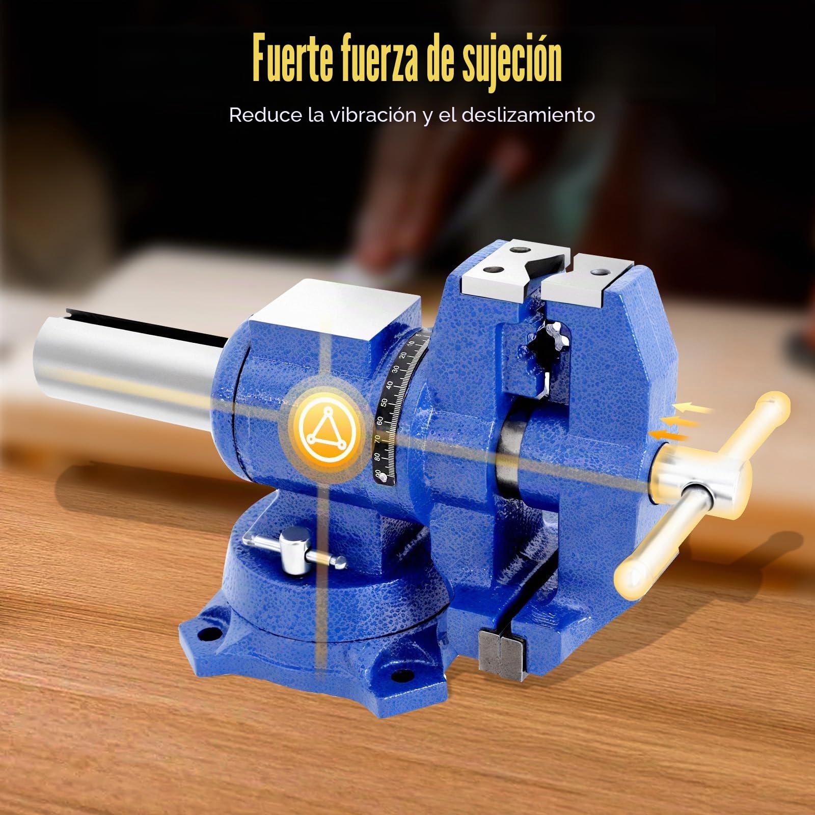 Tornillo de banco de alto rendimiento, abrazadera de banco de trabajo profesional, giro, multiusos, para mecánicos e ingenieros, ancho de apertura superior de 100 mm