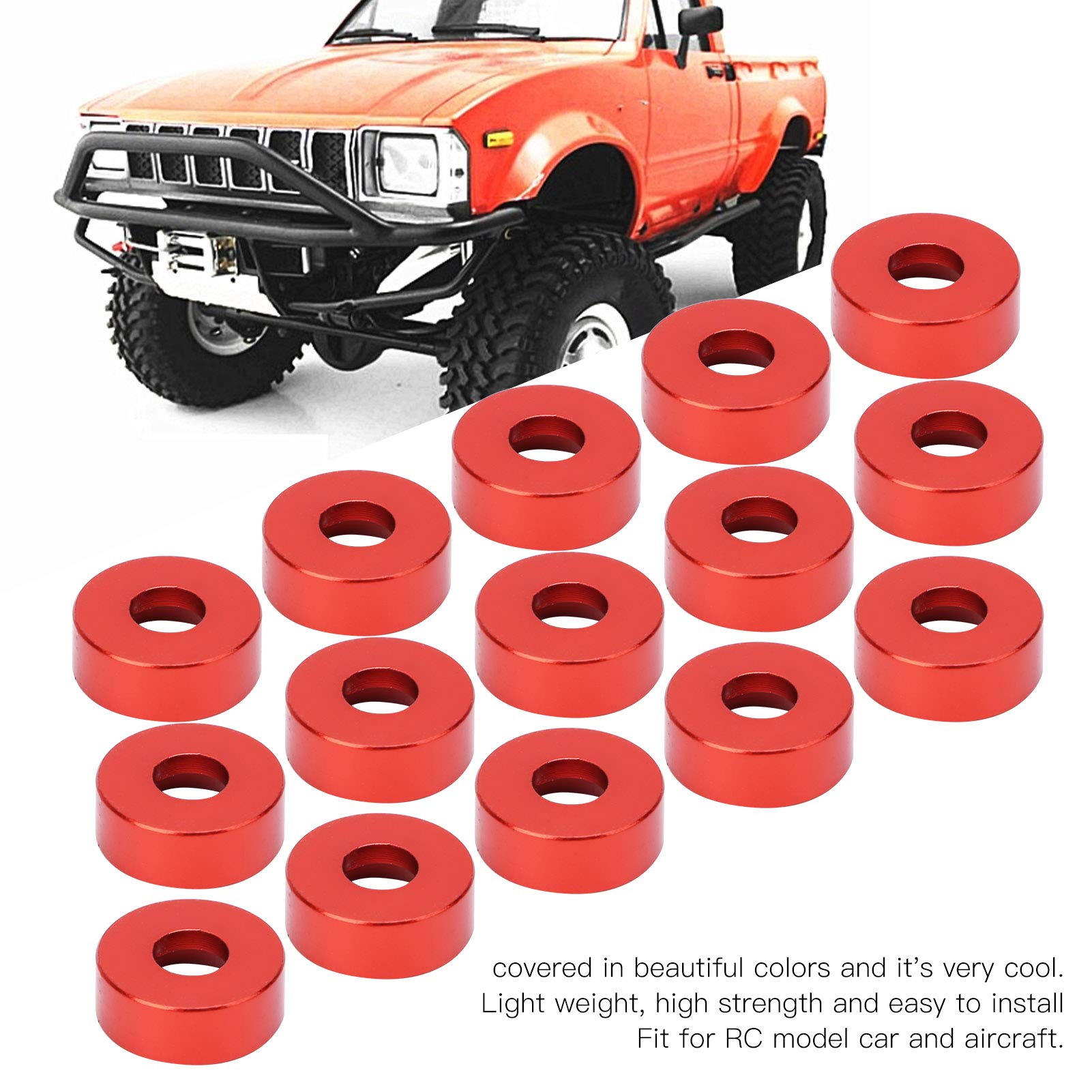 20 Rondelles Coniques M3 En Aluminium Rouge – Pour Vis RC, 3mm, Finition Cup