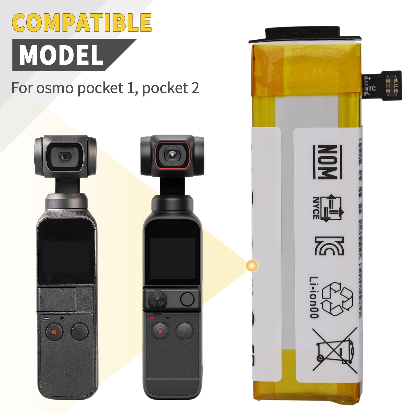 Amazon.com : WRUMI Replacement for DJI Osmo Pocket 2 Battery: for