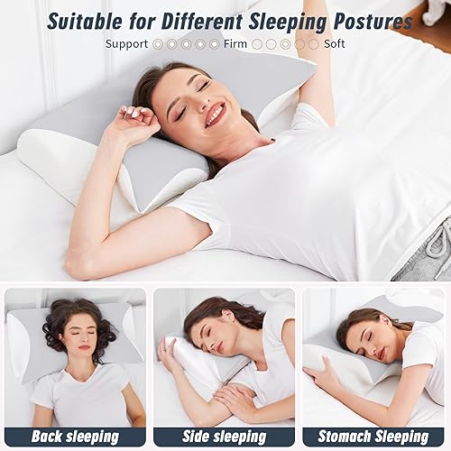 Miniatura 4 de Almohadas de cuello almohada para dormir, soporte para el dolor de hombro, dormir de lado, ergonómica, espuma viscoelástica, mejora cervical
