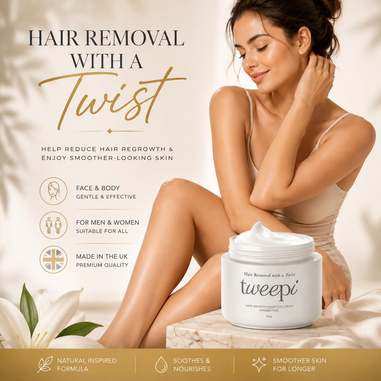 Amazon.com : Tweepi Permanent Hair Removal Cream for Men & Women
