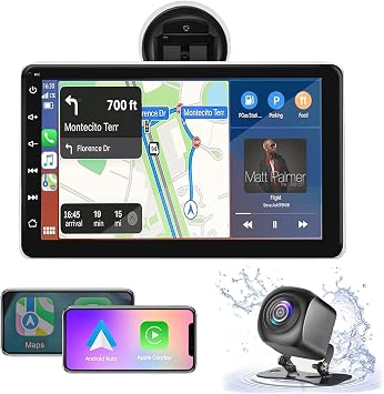 2026 Wireless Apple Carplay & Android Auto, 7In HD Touchscreen Portable Car Radio Audio Receiver, Car Stereo with Mirror Link, GPS Navigation, Bluetooth, siri, Backup Camera, AUX/USB/TF