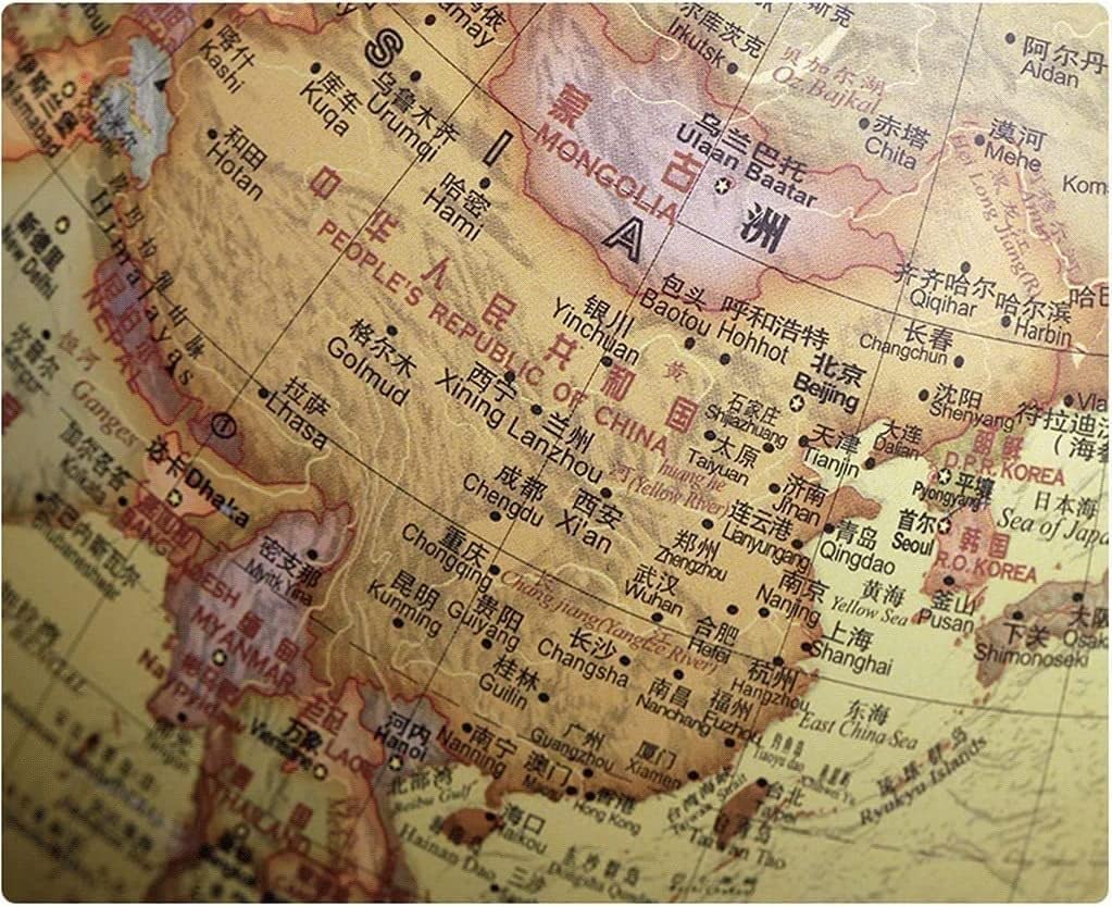 Dekorativer Vintage-Globus, um 360° drehbarer Weltglobus mit Holzsockel, Erdglobus für Kinder, Klassenzimmer, Lernen, geografischer Globus