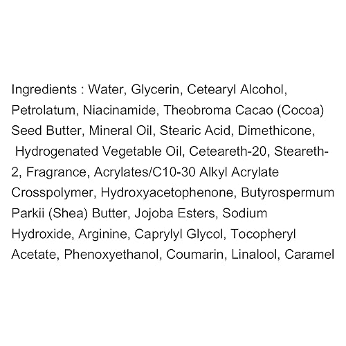 Miniatura 7 de Jergens Loción de manteca corporal batida de karité y cacao, loción enriquecedora de tono para manos y cuerpo para piel seca, con vitaminas B3 y E,