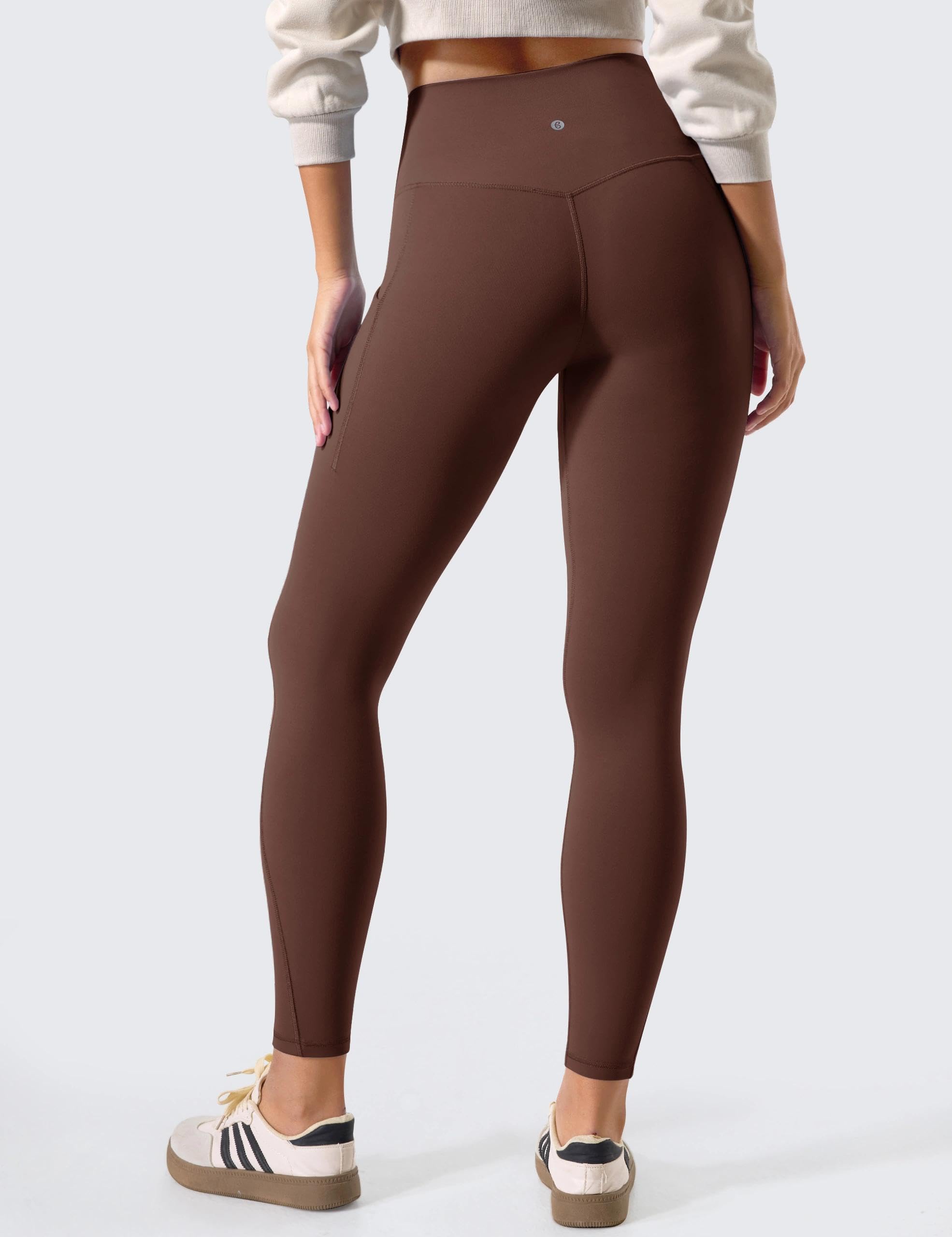 BAYDI Clouduxi Leggings da donna con tasche, a vita alta, 63,5 cm, per allenamento, palestra, yoga