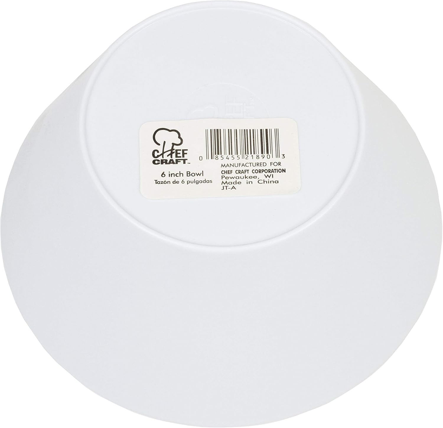 Chef Craft Select Salad Bowl, 6 inch diameter 20 ounce capacity, White - Image 2