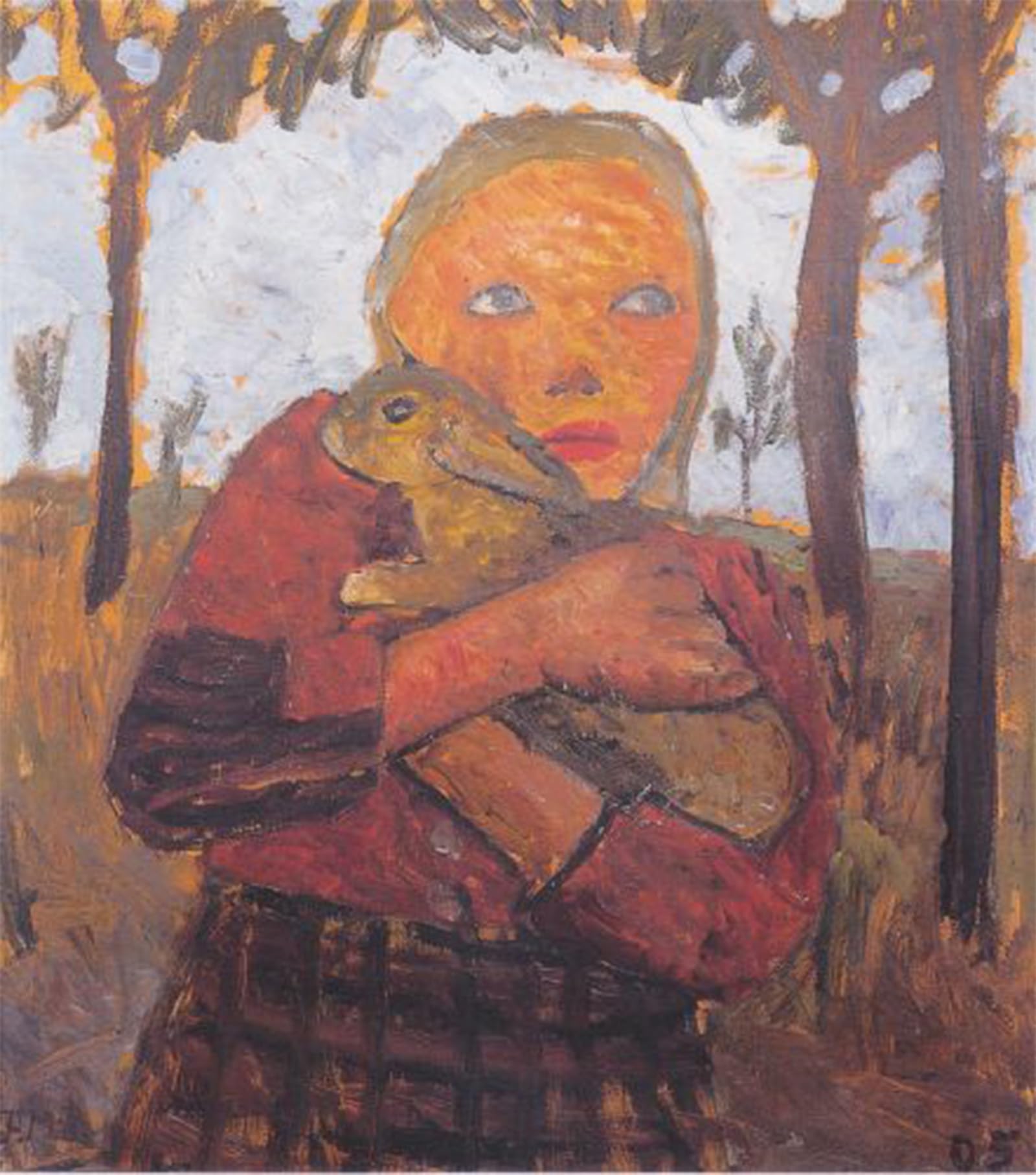POSTERIIk Famous Print Pop Art Wall Art Graffiti Girl with Rabbit by Paula Modersohn Becker Art Prints for Home Decor 60x90cm