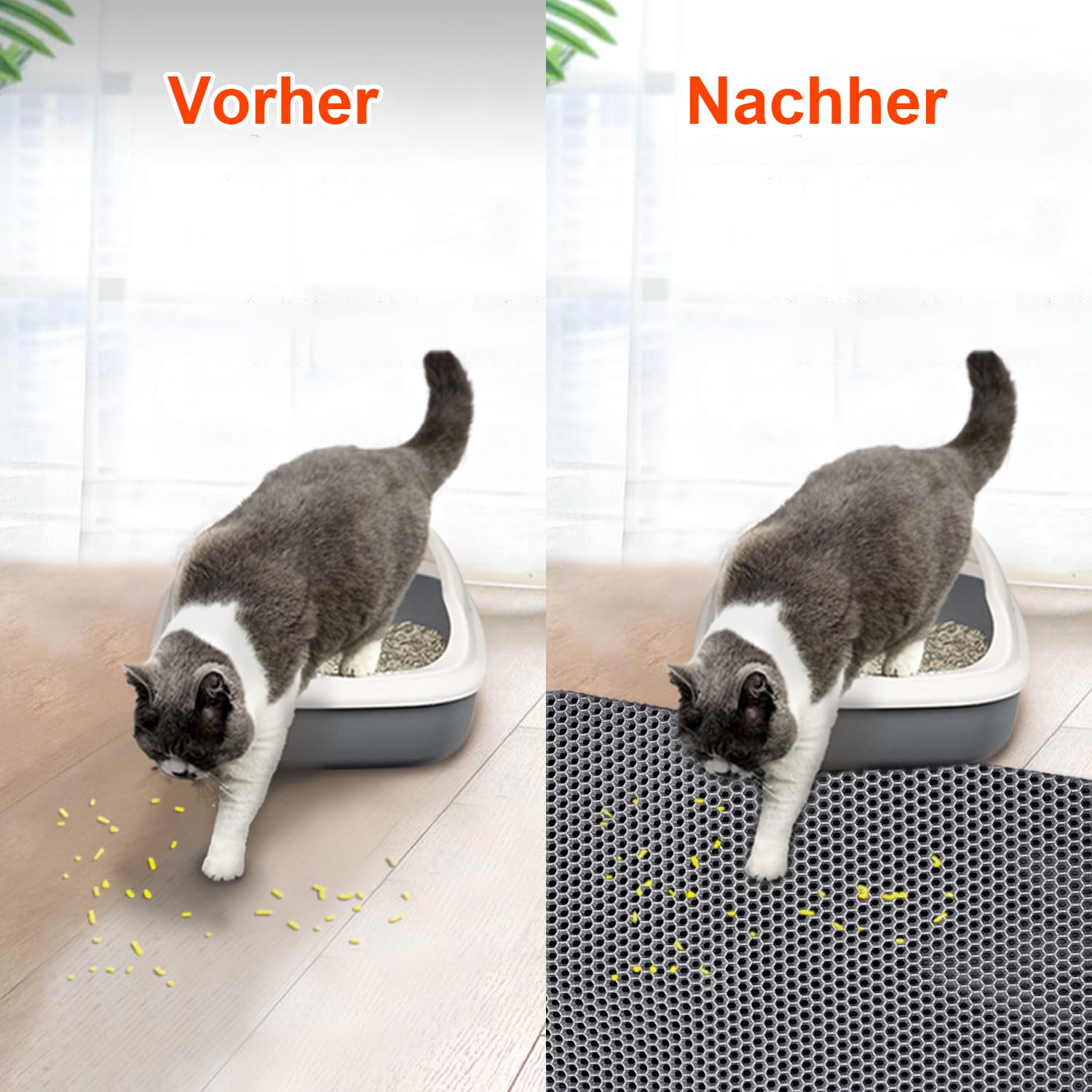 Tappetino Lettiera Gatto Impermeabile 50x40 Cm - Doppio Strato Per Raccogliere Sabbia, Facile Da Pulire - Foto 4