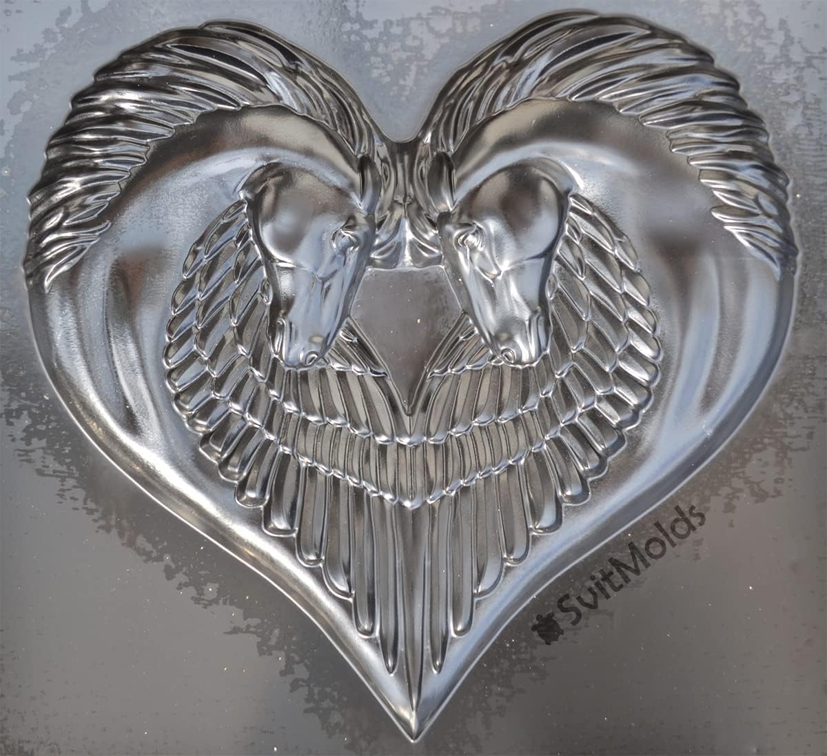 SvitMolds Mold DIY Panno Panel Bas-Relief Nice Horse's Heart Head Concrete Plaque Moulds Decor Wall D76