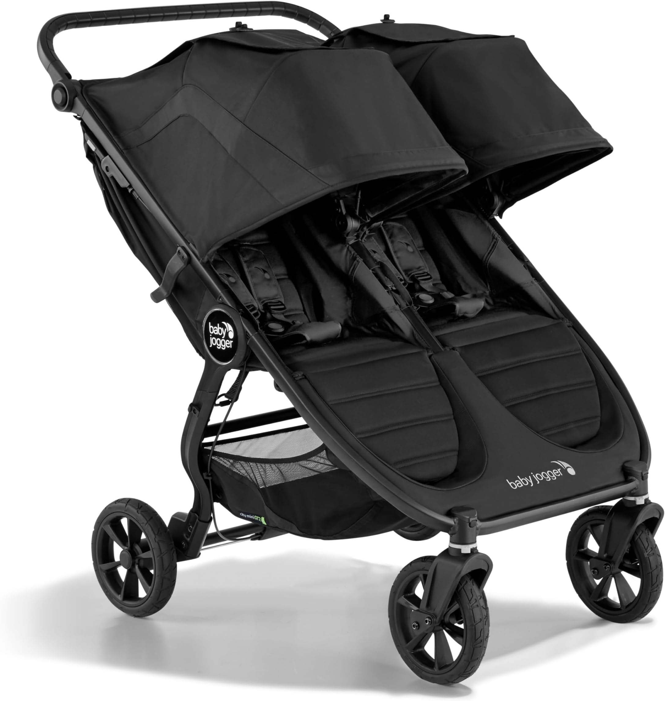City Mini GT2 All-Terrain Side by Side Double Stroller, Twin Stroller for Newborns and Toddlers, Compatible with Britax, Cybex, Graco, and Maxi Cosi Infant Car Seats, Jet Black