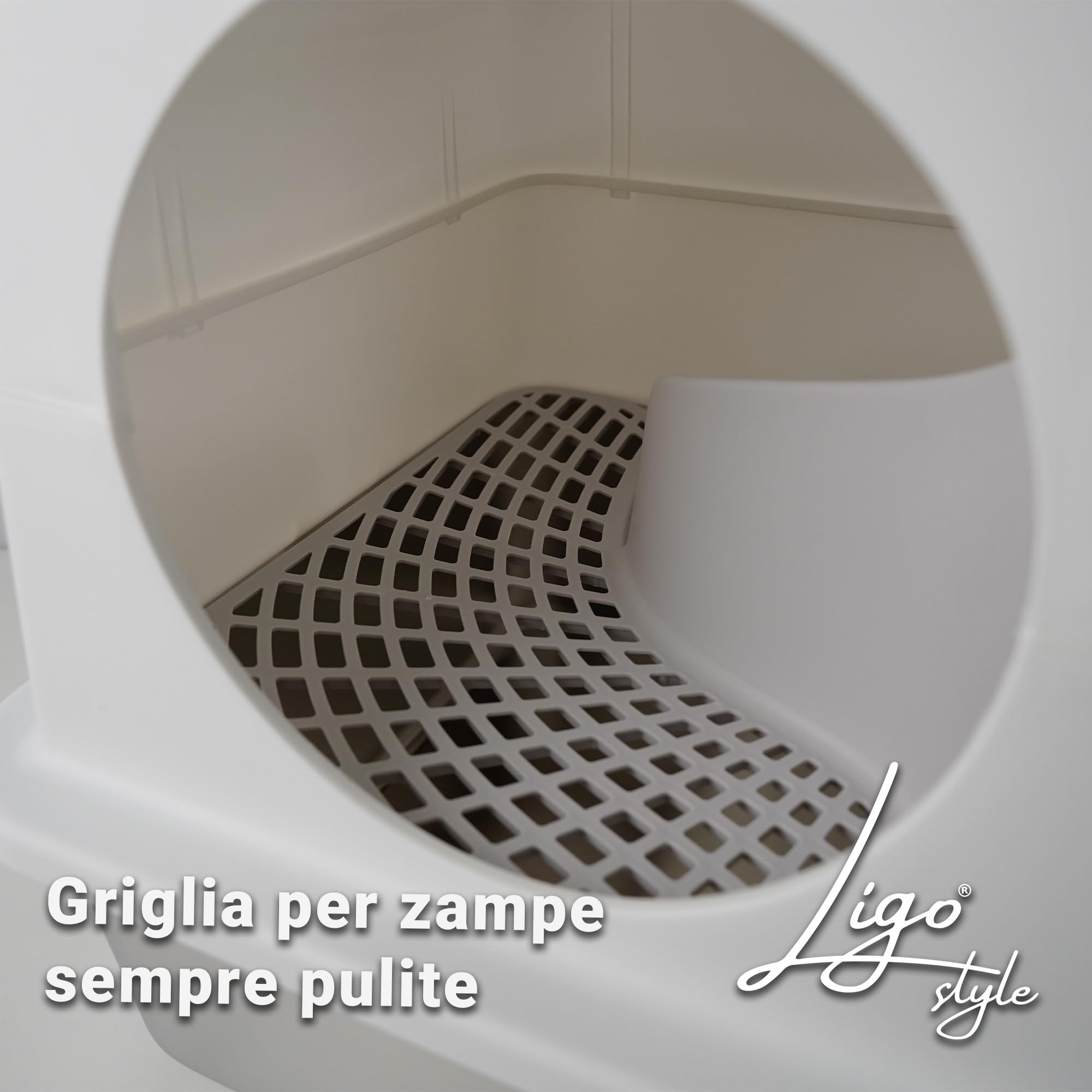 Ligo - Lettiera per gatti in acciaio inox chiusa, grande lettiera chiusa con filtro e rampa contro lo spargimento, a prova di perdite, inodore, facile da pulire