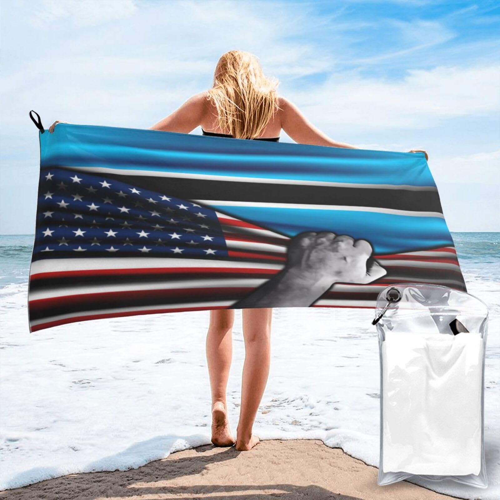 Drap de bain séchage rapide pour éviter l'humidité serviette de plage drapeau 70x140cm